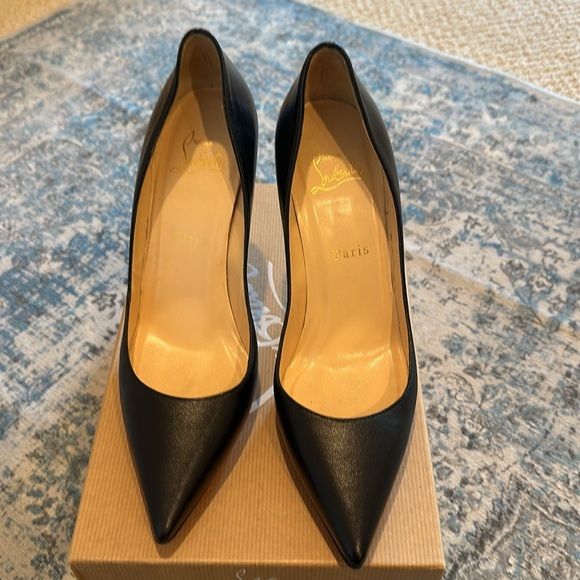 Christian Louboutin Paris Apostrophy Pump 100 Napa Shiny size 38 Black - Picture 3 of 6